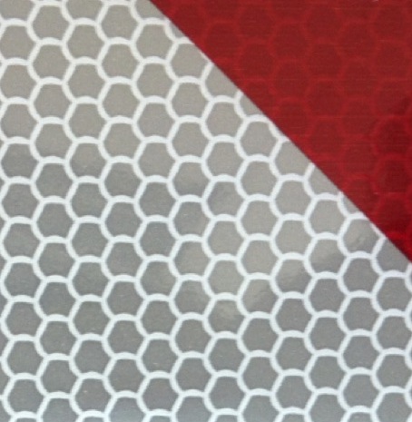 BACS44 - Bandes réfléchissantes chevrons Blanc, Rouge Classe B - HEXIS  Online